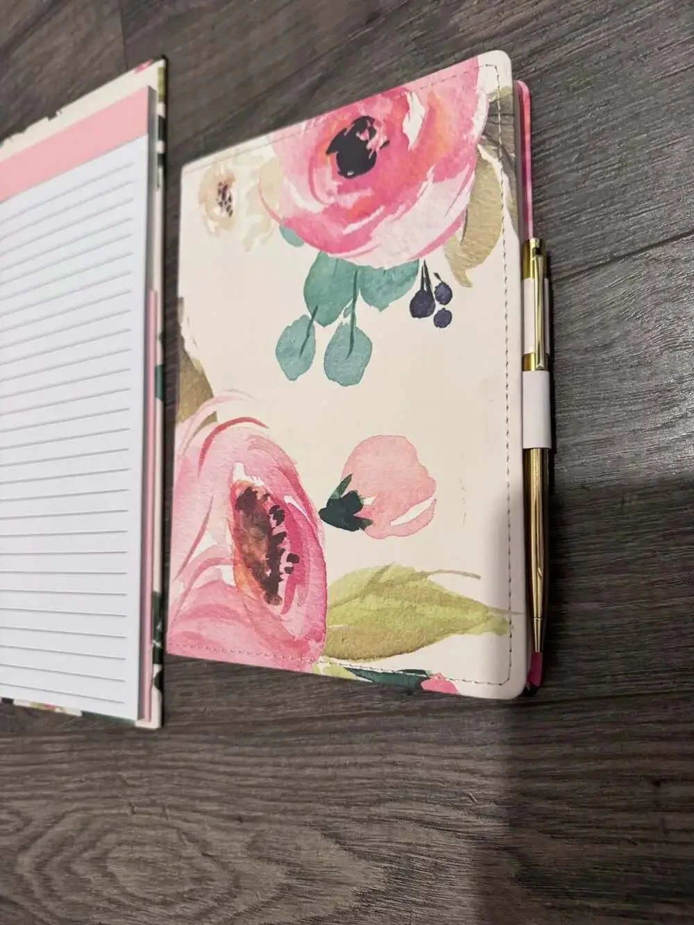 Floral Print Decorative Clipboard Portfolio with Matching Notebook and Pen Set
